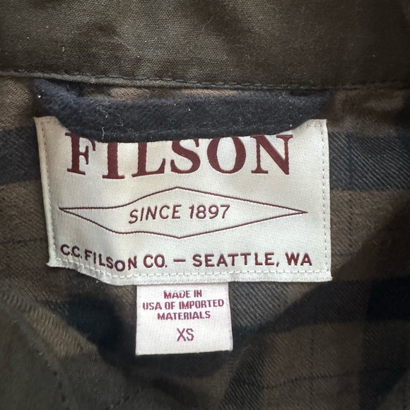 NWOT Men’s FILSON lined short cruiser Jacket Burnt Olive xs - Picture 13 of 14